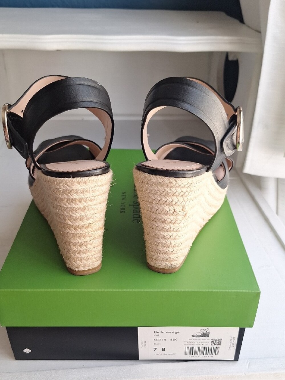 kate spade Black Espadrille Platform Wedge Sandals - Picture 3 of 6